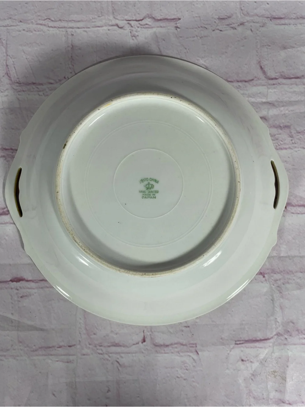 Vintage Meito China Hand Painted 9” Round Serving Bowl Gold Trim Made in Japan
